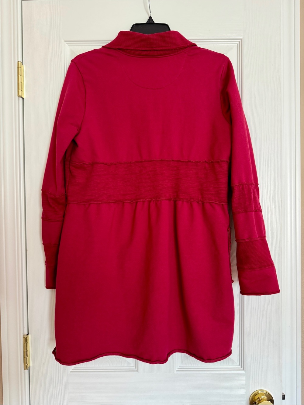 neon buddha Raspberry Button-Front Long Knit Jacket - Picture 2 of 9